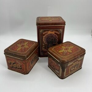 VINTAGE 1970's Cheinco Kitchen Farmhouse Retro‎ Cainisters